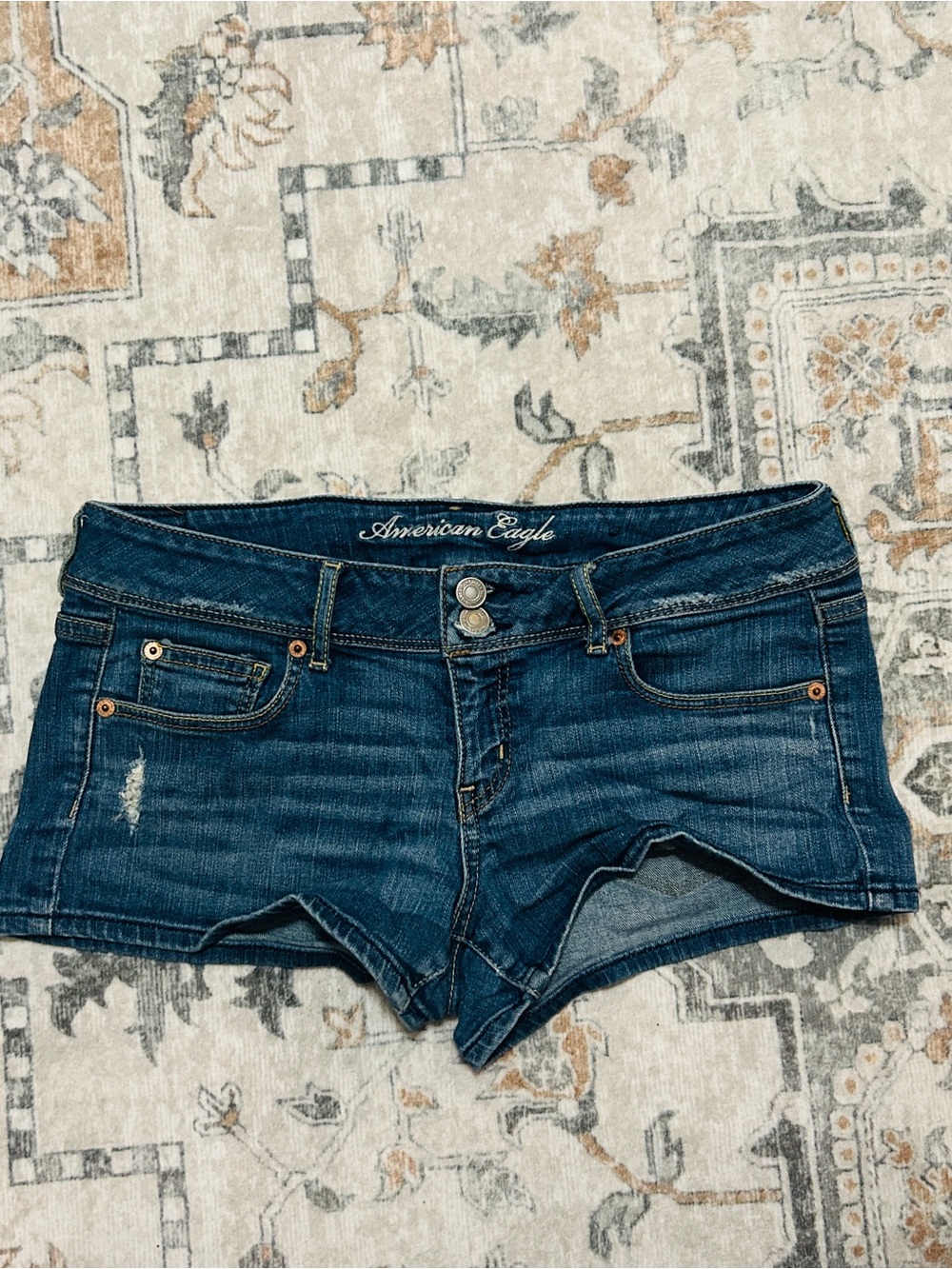 Low rise American Eagle Outfitters Indigo Blue Denim Cutoff Shorts
